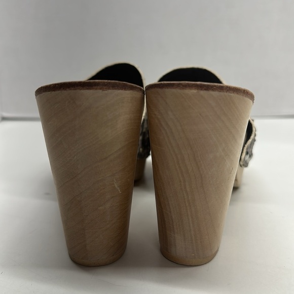 Jeffrey Campbell Dlight Chunky Heels Clogs Mules Leather Sandal Snakeskin Size 7 - Picture 7 of 9